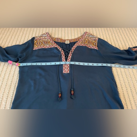 Gimmicks - Teal Boho Top - Shirt - Blouse - Size: Small - Picture 5 of 6